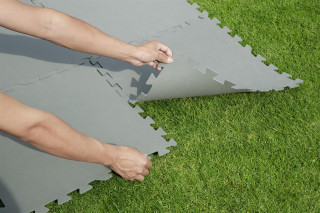 Bestway Pool Bodenschutzfliesen Set 9 Stück á 50 x 50 cm, grau