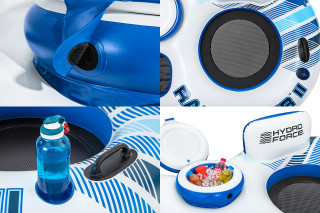 Bestway Hydro-Force 2-Personen-Schwimmring mit Rückenlehne Rapid Rider II 251 x 132 cm