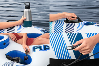 Bestway Hydro-Force 2-Personen-Schwimmring mit Rückenlehne Rapid Rider II 251 x 132 cm