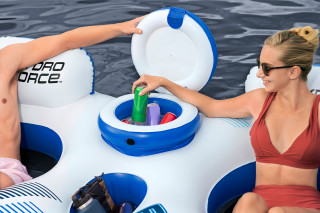 Bestway Hydro-Force 2-Personen-Schwimmring mit Rückenlehne Rapid Rider II 251 x 132 cm