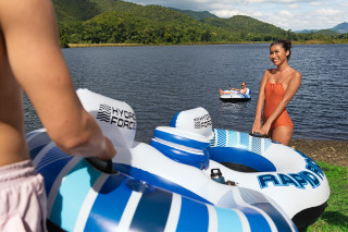 Bestway Hydro-Force 2-Personen-Schwimmring mit Rückenlehne Rapid Rider II 251 x 132 cm