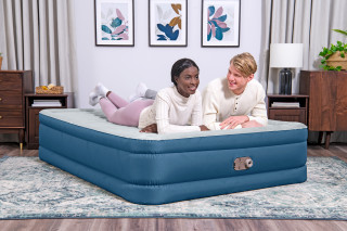 Bestway Fortech Luftbett Snugable Top mit integrierter Elektropumpe Double XL/Mid 203 x 152 x 46 cm