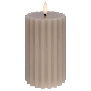 Star Trading LED-Echtwachskerzen, Flamme Stripe, 1 warmweiße flackernde LED, beige