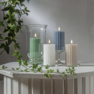 Star Trading LED-Echtwachskerzen, Flamme Stripe, 1 warmweiße flackernde LED, grün