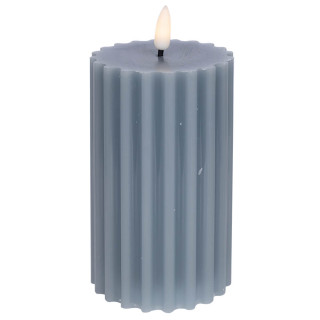 Star Trading LED-Echtwachskerzen, Flamme Stripe, 1 warmweiße flackernde LED, blau