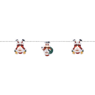 LED-Minilichterkette, Weihnachtsmannsticker, 6 warmweiße LEDs