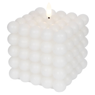 Star Trading LED-Echtwachskerzen, Flamme Dot, 1 warmweiße flackernde LED, weiß