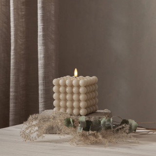 Star Trading LED-Echtwachskerzen, Flamme Dot, 1 warmweiße flackernde LED, beige