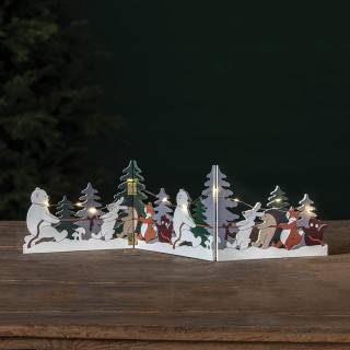 Star Trading Fensterleuchter FOREST FRIENDS, 10 warmweiße LEDs,
