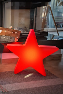 8 seasons - Shining Star Dekoleuchte rot Durchmesser 80 cm
