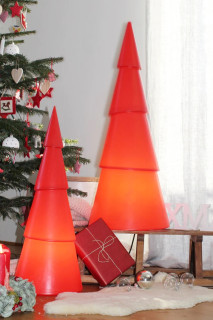 8 seasons - Motivleuchte Weihnachtsbaum Shining Tree rund 100 cm rot