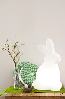 8 seasons - Motivleuchte Shining Rabbit 50 cm weiß Solar