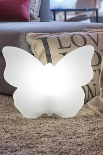 8 seasons - Motivleuchte Shining Butterfly 40 cm weiß Solar