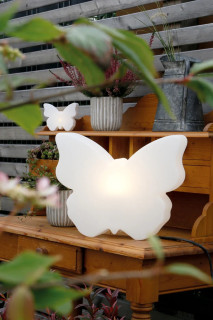 8 seasons - Motivleuchte Shining Butterfly 40 cm weiß Solar