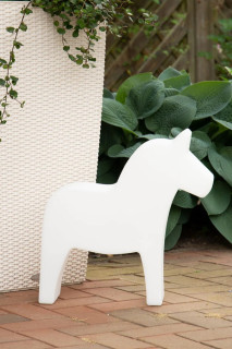 8 seasons - Motivleuchte Shining Dala Horse 43 cm weiß LED