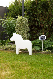 8 seasons - Motivleuchte Shining Dala Horse 43 cm weiß Solar