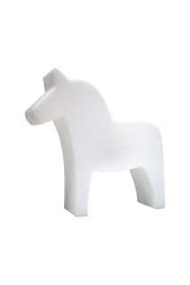 8 seasons - Motivleuchte Shining Dala Horse 43 cm weiß Solar