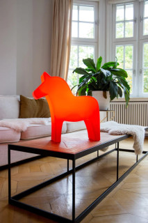 8 seasons - Motivleuchte Shining Dala Horse 43 cm rot (veredelt) LED
