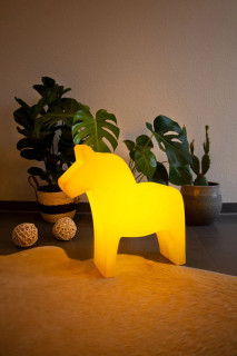 8 seasons - Motivleuchte Shining Dala Horse 43 cm gelb veredelt LED