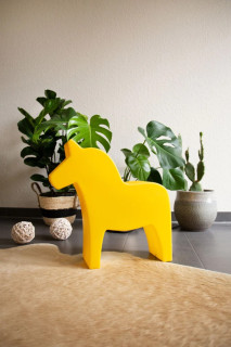 8 seasons - Motivleuchte Shining Dala Horse 43 cm gelb veredelt LED