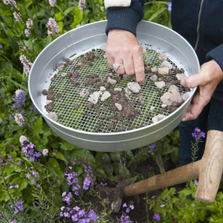 Ubbink traditionelles Gartensieb - verzinktes Sieb, Maschenweite 6mm - H7,4 x Ø37 cm