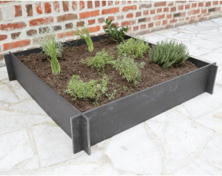 Ubbink Pflanzbeet aus recyceltem PVC, 10 mm stark, Streifen - H19 x 100 x 100 cm - 4 x