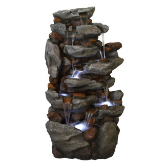 Ubbink BONORVA - Polyresin, naturgetreue Felsnachbildung, mit integriertem Wasserfall
