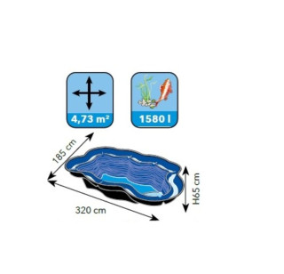 Ubbink Iris SV - Fertigteich - HDPE, Fassungsvermögen 1580 l