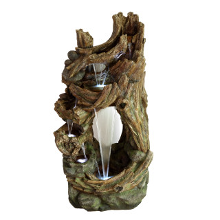 Ubbink KALLONI - Polyresin naturgetreue "Baumstämme", mit integriertem Wasserfall