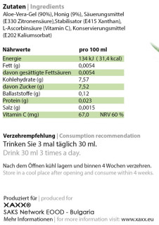 XAXX HC Aloe Vera Drinking Gel mit Honig & Vitamin C, 1 Liter