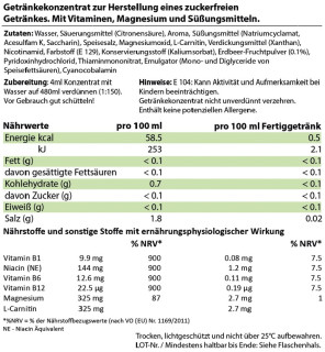 XAXX HC Refresh Liquid ERDBEER RHABARBER Konzentrat 1:150, 250 ml, zuckerfreier Sirup