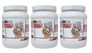 XAXX HC BODY CONTROL MÜSLI Cranberry 3er-Set je 600 g, Laktosefrei