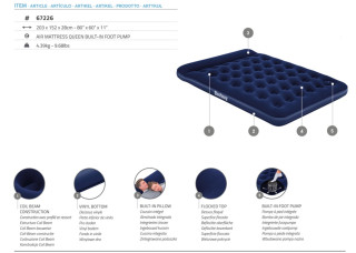 Bestway Doppelluftbett mit integrierter Fußpumpe 203 x 152 x 28 cm