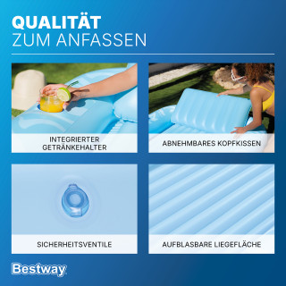 Bestway Aufblasbare Sonnenliege 203 x 137 x 25,5 cm