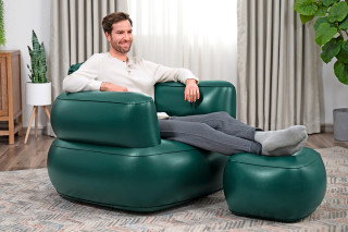Bestway Luftsessel Comfi Cuber mit Fußhocker 107 x 99 x 80 cm