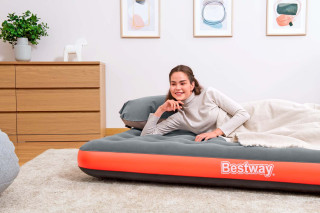 Bestway Doppelluftbett Roll & Relax mit Kissenpumpe 203 x 152 x 22 cm