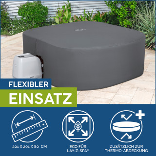 Bestway LAY-Z-SPA Xtras EnergySense Plus Thermo-Komplettabdeckung 201 x 201 x 80 cm, eckig