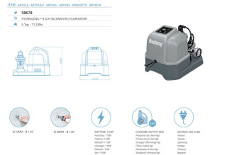 Bestway Salzwasseranlage Hydrogenic 6 g/h, 80 W