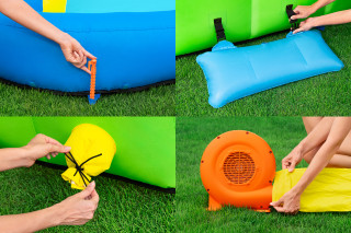 Bestway H2OGO! Mega-Wasserpark Wasserberg mit Dauergebläse 435 x 286 x 267 cm