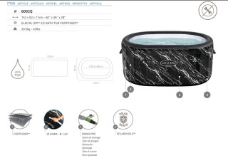 Bestway LAY-Z-SPA FortiFiber Eisbad Glacial Dip mit Filterpumpe 152 x 92 x 71 cm