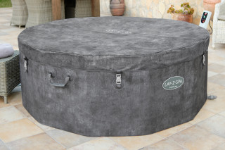 Bestway LAY-Z-SPA Whirlpool Carrara AirJet mit App-Steuerung, Schaumstoffpaneele, für 6 Personen, Durchm. 170 x 65 cm, Alabaster-Optik