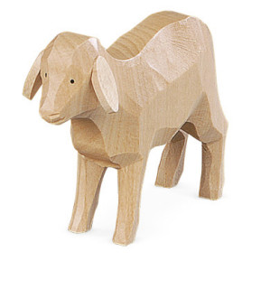 2 Schafe für Rm, Nk (16000,16100,16200,16400,14200) Handgeschnitzt, Natur, 8x6cm