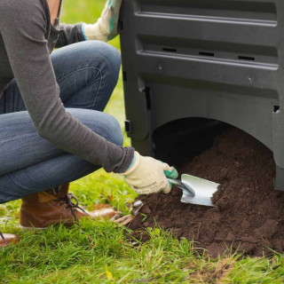 NATURE Thermo-Kompostsilo - PP, 350 l, schwarz, faltbar - H 81,6 x 73,5 x 73,3 cm