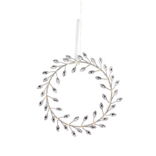 Star Trading Kranz ARIA silber, 52 warmweiße LEDs mit Timer