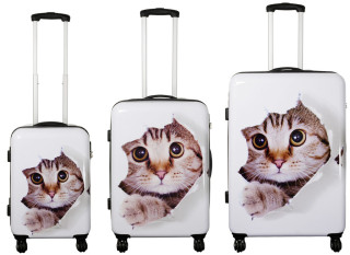 Kofferset 3tlg Reisekoffer Polycarbonat Hartschale KATZE