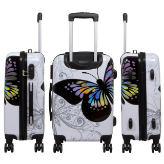monopol Kofferset 3 tlg. Trolleyset Reisekoffer Hartschale Butterfly