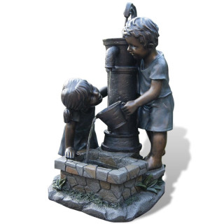 Ubbink ATLANTA - Polyresin, Rustikale Dekoration "Kinder am Brunnen" - 350l/h - H69,5 x 44 x 39,5 cm