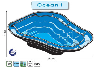 Ubbink Ocean I Fertigteich - HDPE, 1500 l