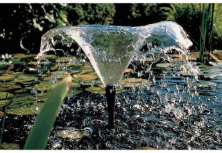 Ubbink Elimax 2000 Springbrunnenpumpe - Qmax(l/h) 2200, 35W, Hmax(m) 2,20, 1/2" - Wasserglocke 100cm, Vulkan H130x100 cm, Schaumsprudler 20cm