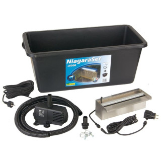 Ubbink Niagara 30 cm LED Set - Pumpe 2300 l/h, Becken 65l, Schlauch 2m - für eine Einbauhöhe von max. 75 cm